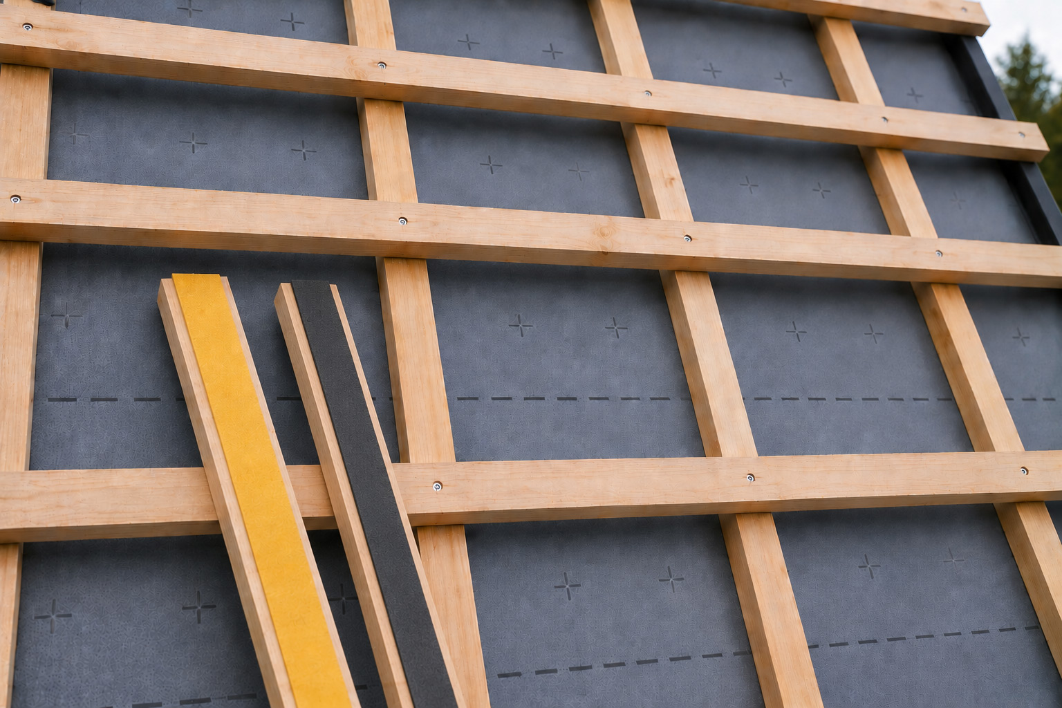 Nail sealing tape for counter battens in pitched roofs