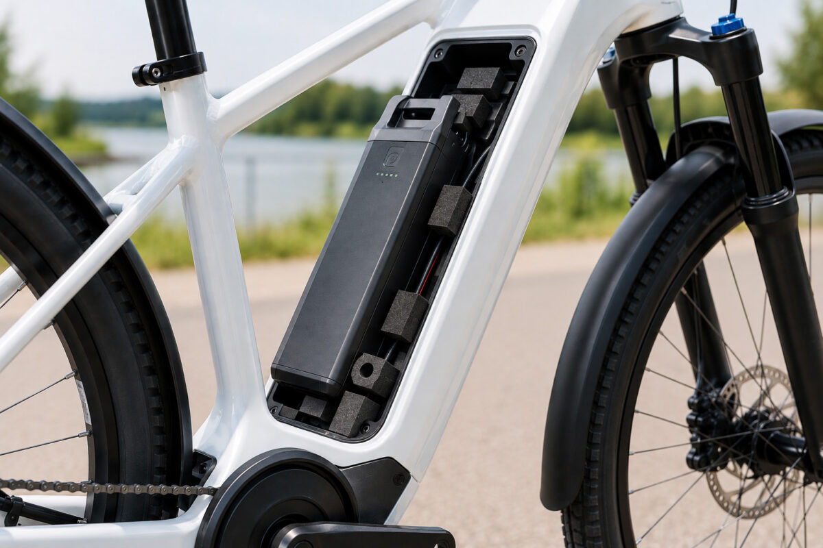 E-Bike with Foam Die-Cut Part as Battery Protection from ASTORplast